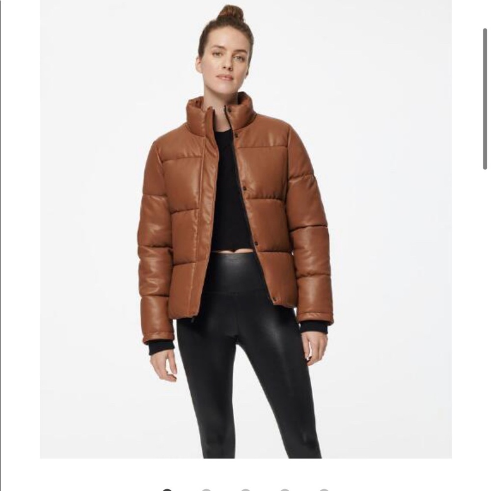 Andrew Marc Alex faux leather puffer jacket